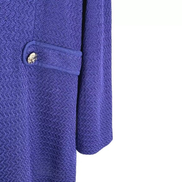 Misook Jacket Womens 0X Blue Purple Knit Acrylic Blend Silver Buttons‎ CJ-1673 - Picture 5 of 8